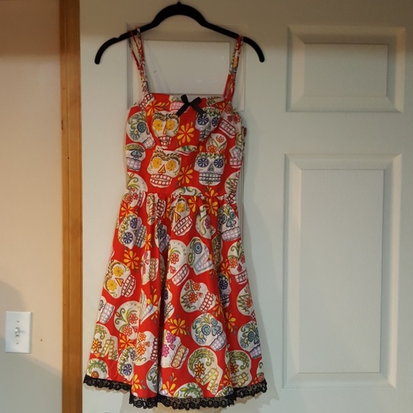 Pinup Couture Golightly Sugar Skull Dress - Picture 2 of 2